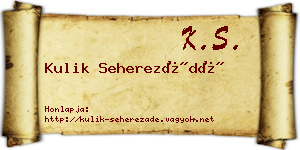 Kulik Seherezádé névjegykártya